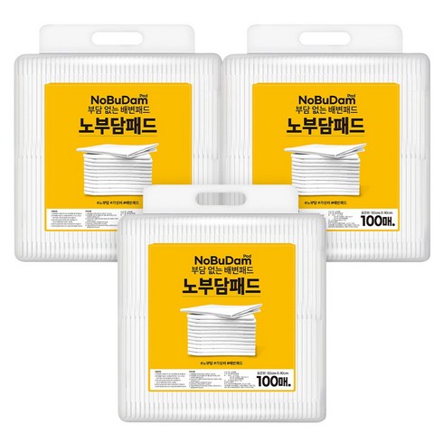 강아지 노부담 절약형 무형광 배변패드 무향, 100개입, 3개