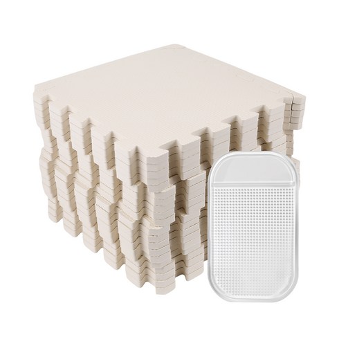 코멧 펫 반려동물 퍼즐 매트 32.5x32.5cm 20개 + 논슬립 패드 1개, 화이트