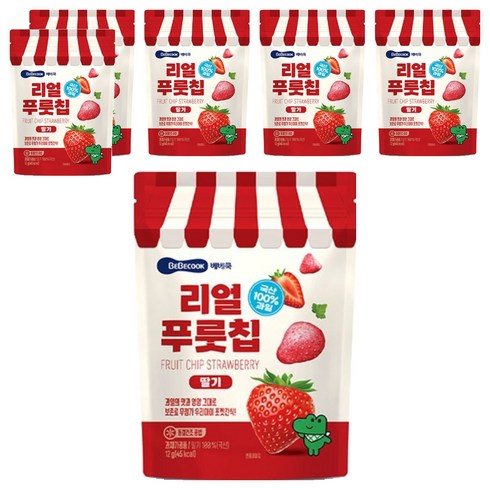 베베쿡 리얼푸룻칩 딸기, 12g, 6개