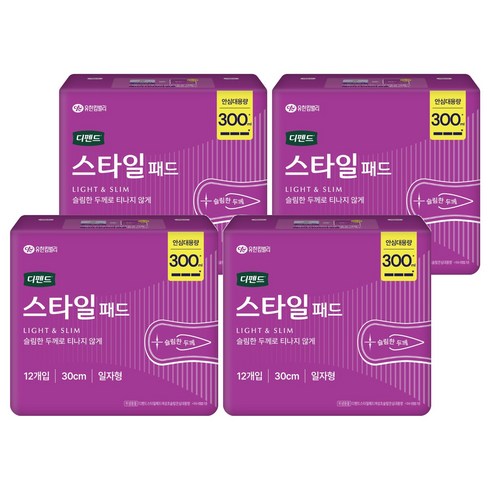 디펜드 여성용 스타일 패드 초슬림, 12개입, 4개