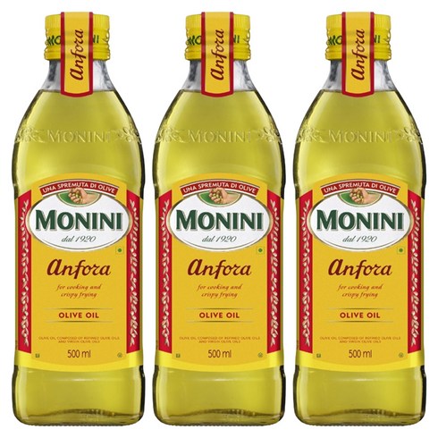 모니니 안포라 퓨어 올리브 오일, 500ml, 3개