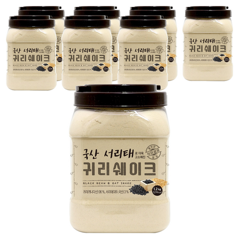 태광선식 국산서리태로 더욱 고소해진 귀리쉐이크, 1.2kg, 8개