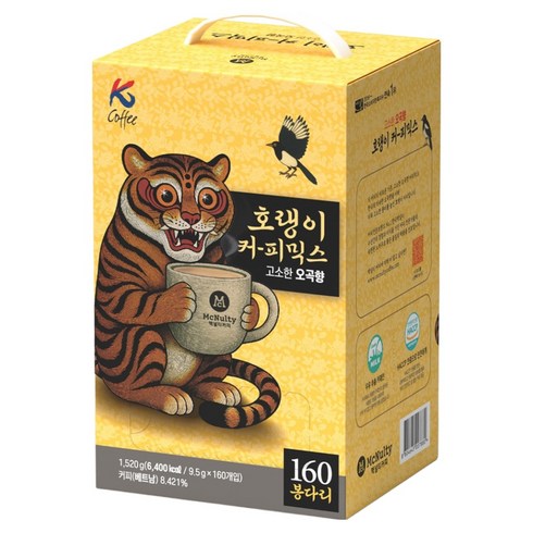 맥널티커피 호랭이 커피믹스 고소한 오곡향, 1개, 160개입, 9.5g