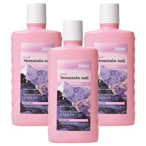2080 퓨어 핑크솔트 가글, 750ml, 3개