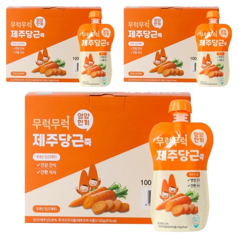 이유케어스 무럭무럭 키즈죽, 당근맛, 21개, 100g