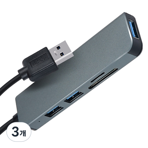 컴스 USB 3.0 A타입 초슬림형 멀티 허브 5 in 1, TB576, 3개