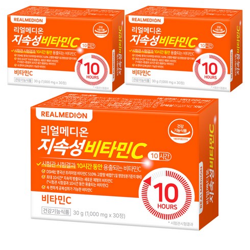 리얼메디 지속성 비타민C, 3개, 30정