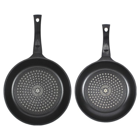 키친아트 뉴 티타늄 코팅 프라이팬 세트 2개, 블랙, 프라이팬 28cm + 프라이팬 26cm, 1세트