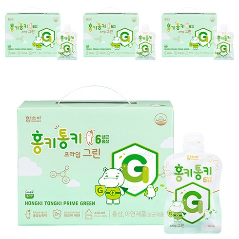 함소아 홍키통키 프라임 그린 유아홍삼, 15ml, 120개