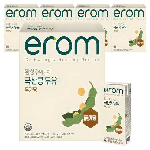 이롬 황성주 박사의 국산콩 두유 무가당, 190ml, 80개