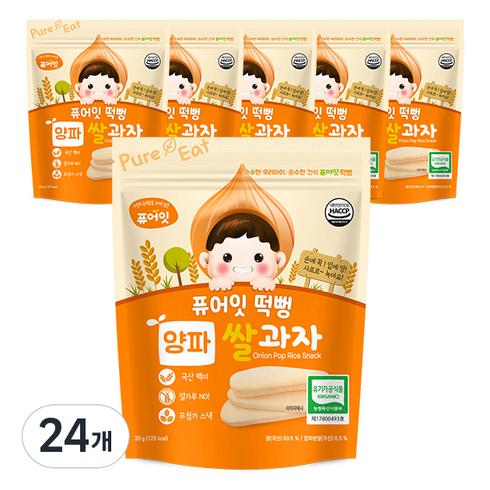 퓨어잇 떡뻥 쌀과자, 양파, 30g, 24개