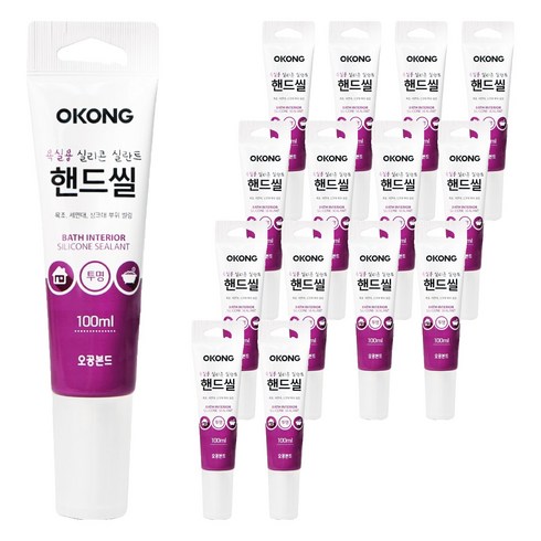 오공 욕실용 실리콘 실란트 핸드씰 투명, 15개