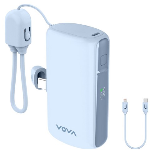 보바 그립 미니 도킹형 고속충전 보조배터리 10000mAh, VA-116, 블루