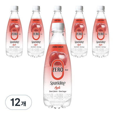 제로아워 0kcal 스파클링 사과맛, 350ml, 12개
