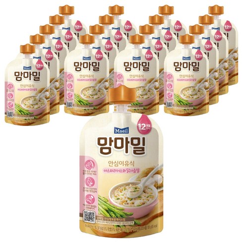 맘마밀 안심 이유식 12개월부터, 혼합맛(아스파라거스/닭가슴살), 100g, 18개