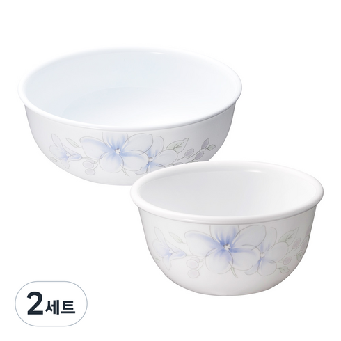 코렐 보라꽃 한국형 공기대접 세트, 혼합색상, 밥공기 + 국대접, 2세트