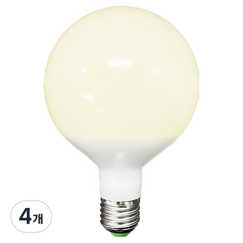가온엘이디 LED 볼전구 롱타입 12W, 전구색, 4개