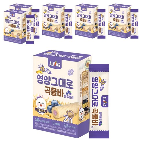 엘빈즈 11곡물 영양그대로 곡물바, 블루베리맛, 40g, 6개