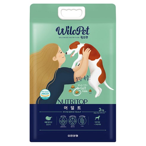 월로펫 어덜트 강아지 뉴트리탑 소프트사료, 닭, 3kg, 1개