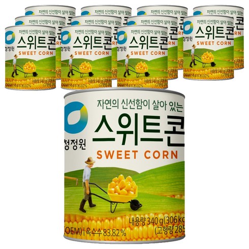 청정원 스위트콘 통조림, 340g, 12개