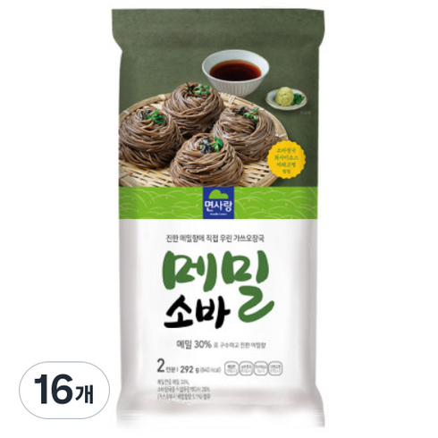 면사랑 메밀소바 2인, 292g, 16개