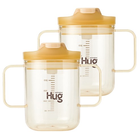 마더케이 허그 PPSU 이유식 양손컵, 투명, 2개, 250ml