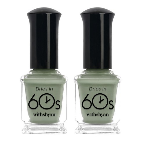 위드샨 60초 매니큐어, M076제이드그린, 9ml, 2개