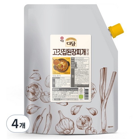 다담 고깃집 된장찌개 양념, 2kg, 4개