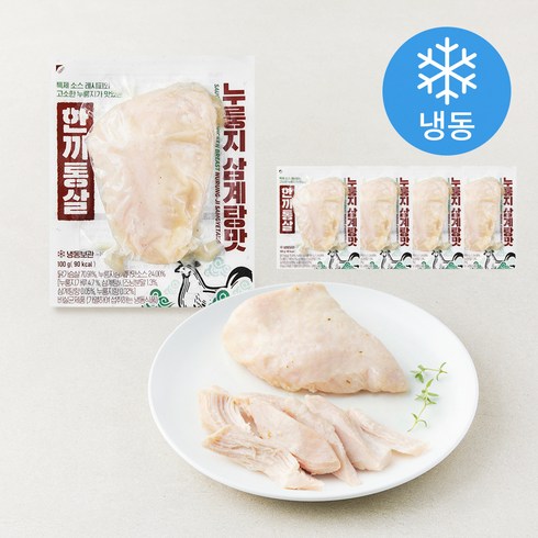 한끼통살 통살 소스 닭가슴살 누룽지 삼계탕맛 (냉동), 100g, 1개입, 5개