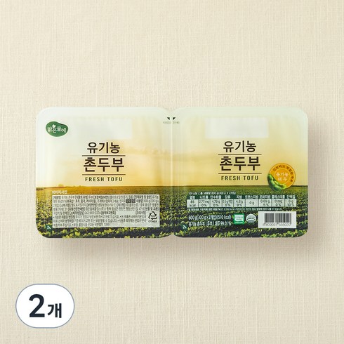 맑은물에 유기농 인증 촌두부, 300g, 4입