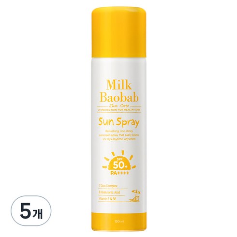 밀크바오밥 선스프레이 SPF50+ PA++++, 5개, 150ml