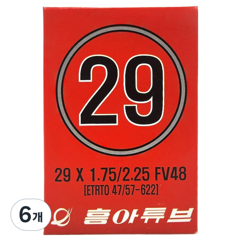 흥아타이어 프레스타 MTB 자전거 타이어 튜브 29 X 1.75/2.25 FV48, 6개