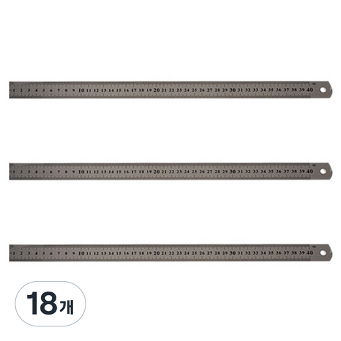 블루마토 40cm 스틸자 I-9, 혼합 색상, 18개