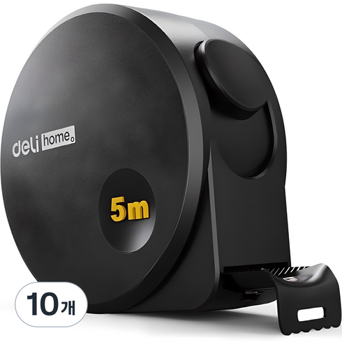 델리 고정밀 탄소강 미끄럼방지 줄자 19mm, 5m, 10개