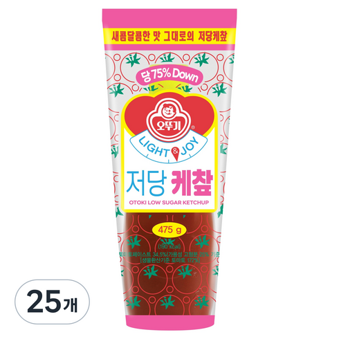 오뚜기 LIGHT 앤 JOY 저당 케찹, 475g, 25개