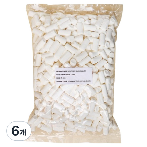 아트위드미 화이트 빅 마쉬멜로우 3 x 1.5 cm, 1kg, 6개