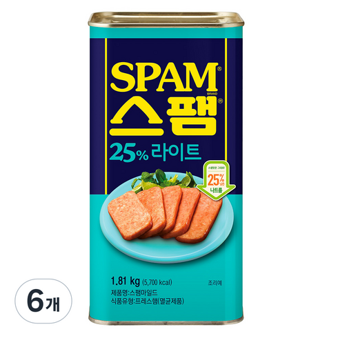 스팸 25% 라이트, 1.81kg, 6개