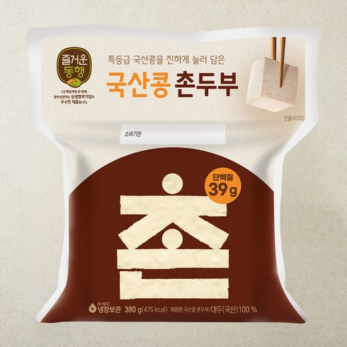 즐거운동행 국산콩 촌두부, 380g, 2개