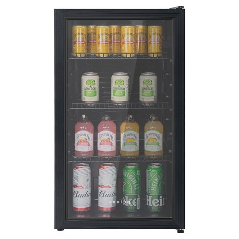 쿠잉전자 다용도 쇼케이스 미니 냉장고 90L 방문설치, RS-S90BK