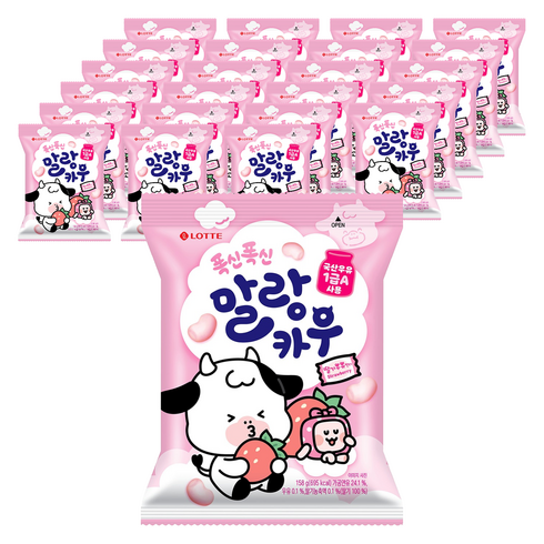 롯데웰푸드 말랑카우 스트로베리, 158g, 24개