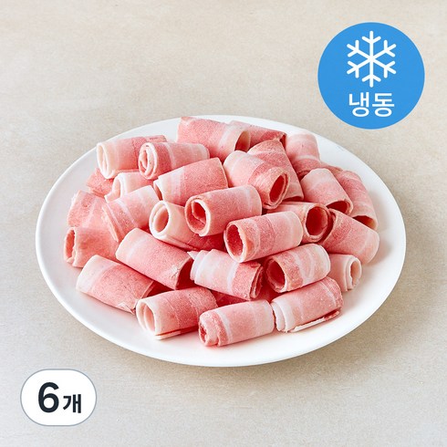 [로켓프레시]만능 대패 삼겹살 (냉동), 1kg, 6개