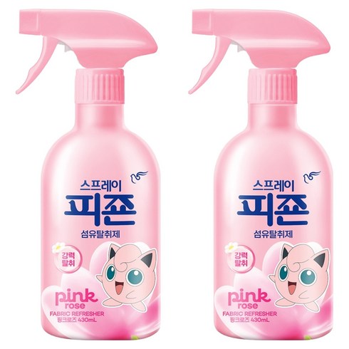 피죤 스프레이 강력 섬유탈취제 핑크로즈, 430ml, 2개