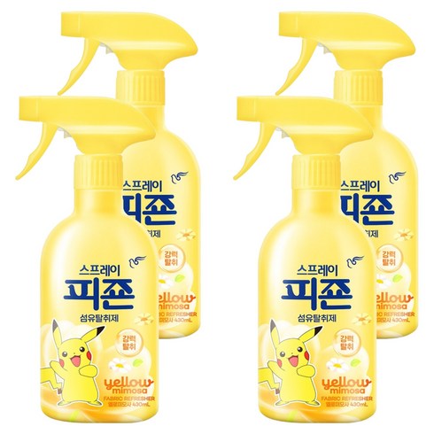 피죤 스프레이 오리지널 강력탈취 옐로미모사, 430ml, 4개