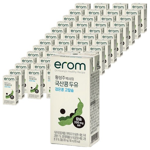 이롬 황성주 박사의 국산콩 두유 검은콩 고칼슘, 190ml, 64개