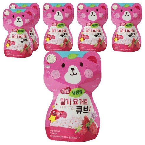 오가닉스토리 푸름맘 요거트 큐브, 6개, 새콤한 딸기맛, 16g