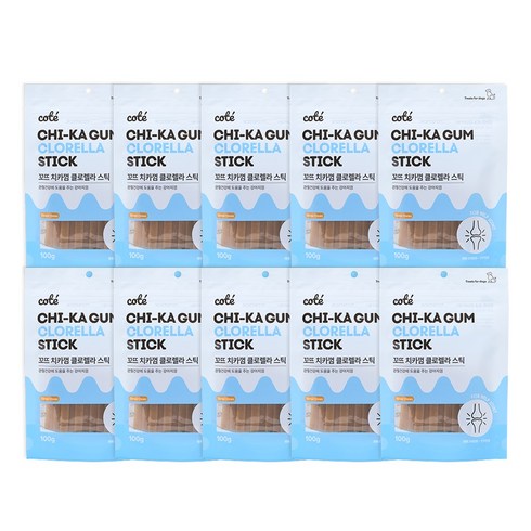 꼬뜨 강아지껌 덴탈껌 치카껌 스틱, 클로렐라, 100g, 10개