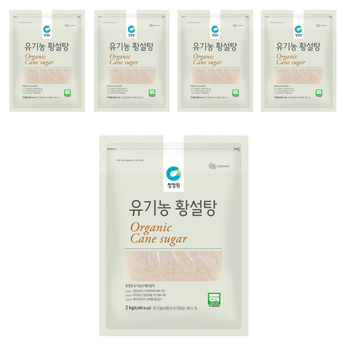 청정원 유기농 황설탕, 2kg, 5개