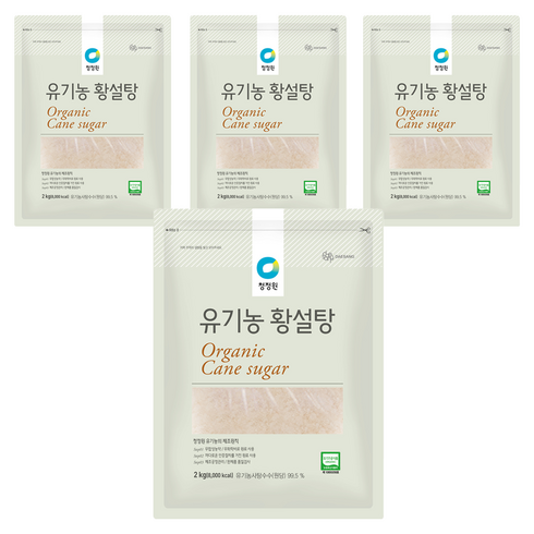 청정원 유기농 황설탕, 2kg, 4개