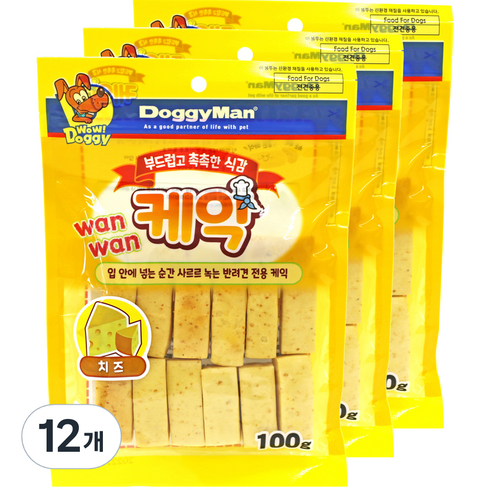 도기맨 강아지 케익 80049, 치즈, 100g, 12개