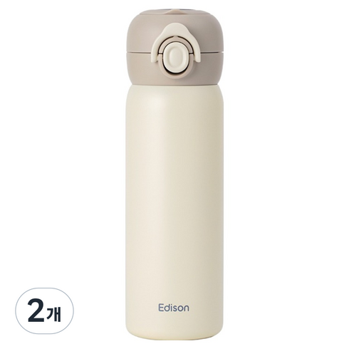 에디슨 스마트 온도표시 분유 보온병, 아이보리, 2개, 500ml